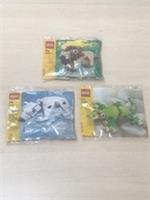 Lego Polybag Animal Sets - Incl: Sets 11974 11955 & 11953 P Bear Lion and Gecko