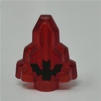 Lego 10178pb05 Rock 1 x 2 Crystal Stepped with Black Bat Moonstone Pattern