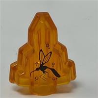 Lego 10178pb08 Rock 1 x 2 Crystal Stepped Black Mosquito Pattern Dinosaur DNA
