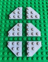 6 x LEGO 3 x 3 Wedge Plate - Light Bluish Grey - Part 2450 - New