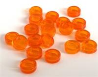 20 x LEGO 1 x 1 Round Tile - Tail-Light - Trans Orange - Part 98138 - New