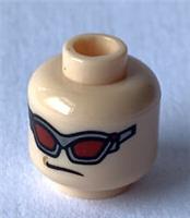 LEGO Hawkeye 2-Sided Minifigure Head Avengers - Flesh Coloured w/ Glasses - New