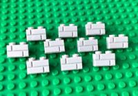 10 x LEGO 1 x 2 Masonry Profile Brick - Light Bluish Grey - Part 98283 - New