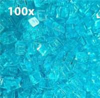 100 x LEGO 54200 Cheese Slope 1 x 1 x 2/3 Transparent Trans Light Blue Water