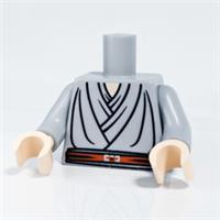 Lego SJBricks Star Wars - Grey Robe Torso (Flesh) - Custom Pad Printed