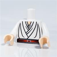 Lego SJBricks Star Wars - White Robe Torso (Flesh) - Custom Pad Printed