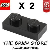 1 X LEGO 3023 - BLACK - PLATE - SIZE 1 x 2 - BESTPRICE - FAST - NEW
