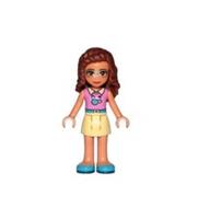 Lego - Minifigures Friends Olivia (Nougat) Bright Light Yellow Skirt, Dark Pink