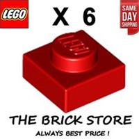 6 X LEGO 3024 - RED - PLATE - SIZE 1 x 1 - BESTPRICE - FAST - NEW