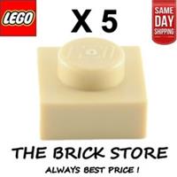 5 X LEGO 3024 - TAN - PLATE - SIZE 1 x 1 - BESTPRICE - FAST - NEW