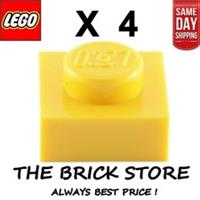 4 X LEGO 3024 - YELLOW - PLATE - SIZE 1 x 1 - BESTPRICE - FAST - NEW