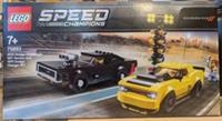 LEGO 2018 Dodge Challenger SRT Demon & 1970 Dodge Charger R/T 75893 Damaged Box