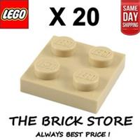 20 X LEGO 3022 - TAN - PLATE - SIZE 2 x 2 - BESTPRICE - FAST - NEW