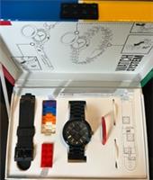 Lego Black Chrome Watch Rare 4 Stud Brick Adult Analogue 100m Water Resistant