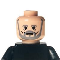 Lego Star Wars Flesh Count Dooku Head - Custom Pad Printed - SJBricks