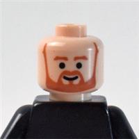 Lego Star Wars Obi-Wan Head - Flesh - Custom Pad Printed - SJBricks