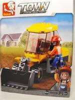 TOY CONSTRUCTION BUILDING BRICKS SET JCB TYPE DIGGER TIPPER TRUCK SMALL SET