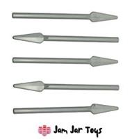 LEGO Knight Pike Spear 5 x NEW Weapon Round End - Flat Silver W32