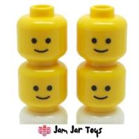 LEGO Mini Figure Heads 4 x NEW Standard Grin Pattern For Minifigures FH15