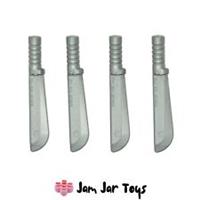 LEGO Machete Swords Weapons Flat Silver - 4 x NEW For Mini Figures W8