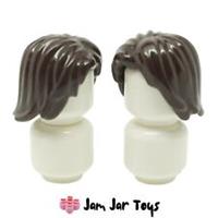 LEGO Minifigure Hair Wig 2 x NEW Dark Brown Mid-Length Tousled Parting H13