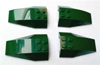 4x New Genuine Dark Green Genuine LEGO Wedge 6 x 4 Triple Curved part 43712