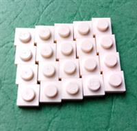 20x New White Genuine Lego Plate 1x1 part 3024