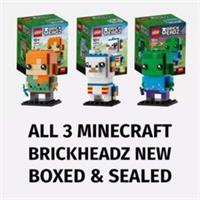 LEGO BRICKHEADZ 40624 ALEX 40625 LLAMA AND 40626 ZOMBIE SET OF ALL 3 New Sealed