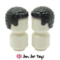 LEGO Minifigure Hair Wig 2 x NEW Pieces - Black Hair - Coiled Texture H83