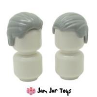 LEGO Minifigure Hair 2 x NEW - Light Bluish Grey Slick And Combed Back H136