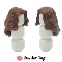 LEGO Minifigure Hair Mid-length Side Parting Wavy - Reddish Brown x 2 NEW H127