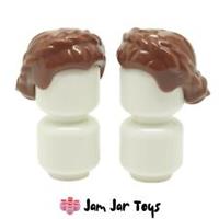 LEGO Minifigure Hair 2 x NEW Reddish Brown Short with Braid around Sides H26