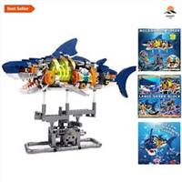 Shark Technic 841+Pcs Mechanical Building Blocks with LED Light Kids Toy Gifts