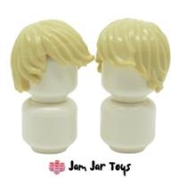 LEGO Minifigure Hair Wig 2 x NEW Tan Tousled with Side Part H65