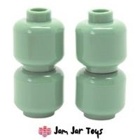 LEGO Mini Figure Heads 4 x NEW Sand Green Plain Heads PH28
