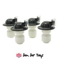 LEGO Minifigure Helmet Mining with Head Lamp Black 4 x NEW HG61