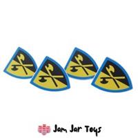 LEGO Knight Triangular Shield with Crusaders Crossed Axe, Blue Border W78