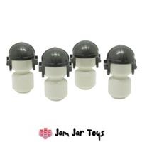 LEGO Flying Helmet Aviator Cap Hat Pearl Dark Grey 4 x NEW Minifigures - HG50