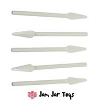 LEGO Knight Pike / Spear 5 x NEW Weapon Round End - White W33