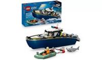 LEGO City 60456 Police Boat Chase Toy with a Floatable Speedboat and Dinghy