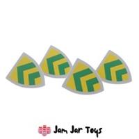 LEGO Knight Triangular Shield with Yellow and Green Stripes W73