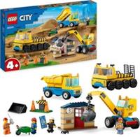 LEGO 60391 City Construction Trucks and Wrecking Ball Crane Toys