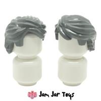 LEGO Minifigure Hair Dark Bluish Grey Tousled Swept Back x2 NEW H111