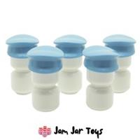 LEGO Minifigure Police Caps Hats Medium Blue x5 NEW City / MOC Accessories HG47