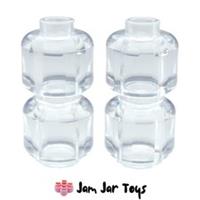 LEGO Minifigure Heads 4x NEW Trans Clear Plain Transparent Pieces PH22