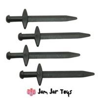 LEGO Long Swords 4x NEW Black Greatsword Knights Castle Weapon Pieces W21