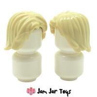 LEGO Minifigure Hair Tan Mid-Length Tousled Centre Part x2 NEW Wig H8