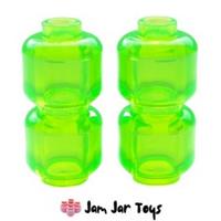 LEGO Minifigure Heads 4x NEW Trans Bright Green Plain Transparent Pieces PH20