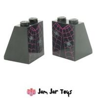 LEGO Minifigure Legs 2x Black Red Spider Web Pattern NEW L16 Halloween