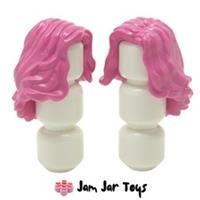 LEGO Minifigure Hair 2x NEW Dark Pink Mid-Length Wavy Side Parting Pieces H131